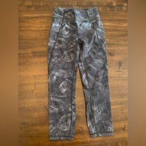 Lululemon Leggings Size 6 Time To Sweat Crop 23" Velocity Mesh Island Mist Black